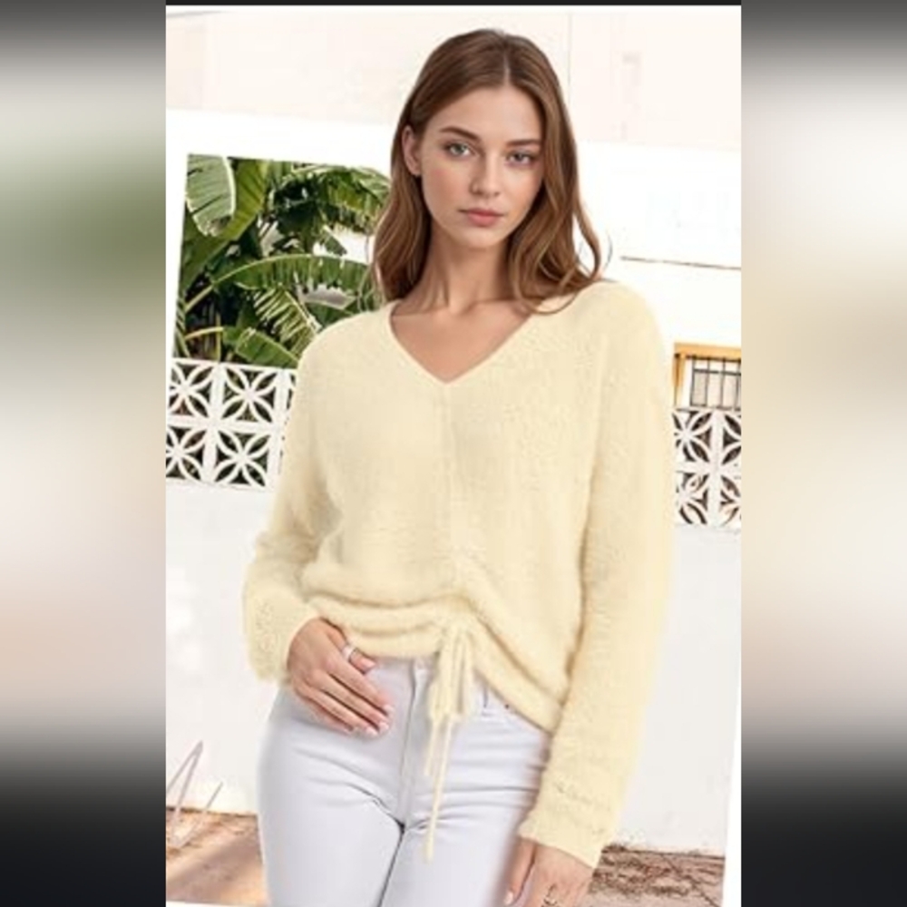 Womens Fall Sweaters Casual Fluffy Fuzzy Sweater Trendy.New No Tag.